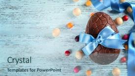  Presentation with easter - Beautiful theme featuring chocolate easter egg with color backdrop and a light blue colored foreground