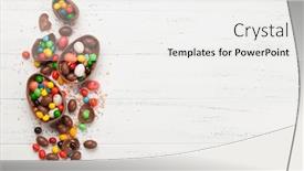  Presentation with greeting card - Slide set having chocolate-easter-eggs-and-colorful background and a white colored foreground