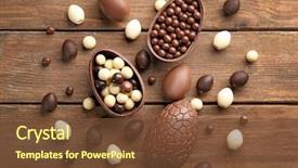  Presentation with sweets - Beautiful PPT theme featuring chocolate easter eggs and sweets backdrop and a tawny brown colored foreground