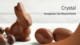  Presentation with eggs egg carton egg box - PPT theme having chocolate easter eggs on color background and a white colored foreground