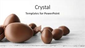  Presentation with white easter lily flowers - Colorful presentation theme enhanced with chocolate easter eggs on white backdrop and a white colored foreground