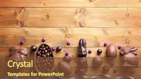  Presentation with sweets - Cool new presentation theme with chocolate easter eggs rabbits backdrop and a tawny brown colored foreground