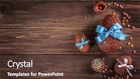  Presentation with chocolate - Slide deck with chocolate easter eggs with color background and a tawny brown colored foreground