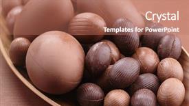  Presentation with easter - Amazing PPT theme having chocolate easter eggs backdrop and a coral colored foreground