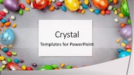  Presentation with odontology colorful 3d view - Beautiful presentation theme featuring chocolate easter sweets on grey backdrop and a sky blue colored foreground