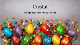  Presentation with colorful odontology 3d view for ted bundy - Amazing PPT theme having chocolate easter sweets on grey backdrop and a light gray colored foreground