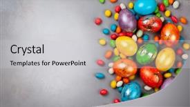  Presentation with colorful odontology 3d view for ted bundy - Presentation theme with chocolate easter sweets on grey background and a light gray colored foreground