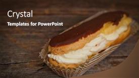  Presentation with chocolate - Presentation theme enhanced with chocolate-eclair-in-a-paper background and a wine colored foreground