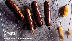  Presentation with chocolate covered nuts - Audience pleasing PPT layouts consisting of chocolate-eclair backdrop and a gray colored foreground