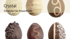  Presentation with white chocolate - Beautiful slide deck featuring chocolate eggs collection on white backdrop and a lemonade colored foreground