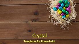  Presentation with confectionery - PPT layouts having chocolate eggs in foil wrapper background and a tawny brown colored foreground