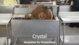  Presentation with chocolate milk - Cool new slides with chocolate factory machine mixing milk backdrop and a gray colored foreground