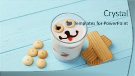  Presentation with baby milk - PPT theme enhanced with chocolate fantasy - baby cookies and milk cocktail background and a  colored foreground