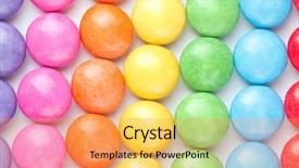  Presentation with peppermint candy cane on white - Slide deck consisting of chocolate fantasy - candies multi colored background and a  colored foreground