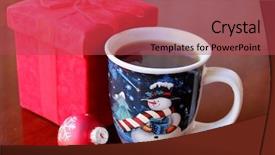  Presentation with christmas chocolate - Audience pleasing presentation theme consisting of chocolate fantasy - christmas gift and coffee cup backdrop and a  colored foreground