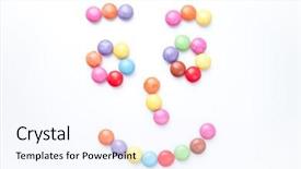  Presentation with background - Slides having chocolate fantasy - face of candies background and a  colored foreground