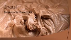  Presentation with pies - Slides consisting of chocolate-flavored-cake-cream-homemade background and a coral colored foreground