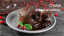  Presentation with berries - PPT theme featuring chocolate fondant with berries background and a tawny brown colored foreground