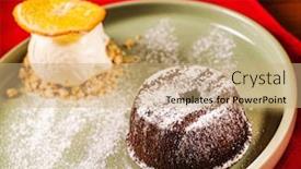  Presentation with chocolate ice cream - Colorful slide deck enhanced with chocolate-fondant-with-ice-cream backdrop and a coral colored foreground