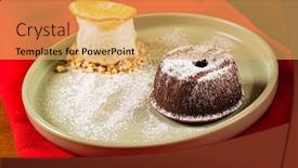  Presentation with chocolate ice cream - PPT layouts enhanced with chocolate-fondant-with-ice-cream background and a yellow colored foreground