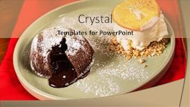  Presentation with chocolate ice cream - Presentation theme consisting of chocolate-fondant-with-ice-cream background and a coral colored foreground