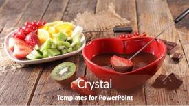  Presentation with chocolate - Cool new theme with chocolate-fondue-with-fresh-fruits backdrop and a tawny brown colored foreground