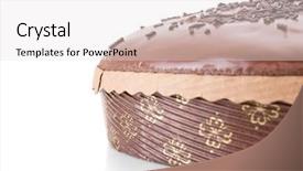  Presentation with sprinkles - Presentation consisting of chocolate fudge cake with sprinkles detail on white background and a white colored foreground