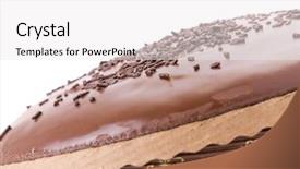  Presentation with sprinkles - Beautiful presentation design featuring chocolate fudge cake with sprinkles detail on white backdrop and a white colored foreground