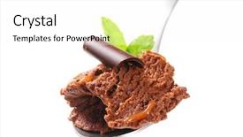  Presentation with pastrie ice cream - Presentation theme with chocolate fudge ice cream background and a white colored foreground