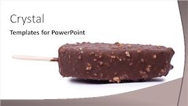  Presentation with chocolate nuts - Presentation with chocolate-glazed-popsicle-with-nuts background and a white colored foreground