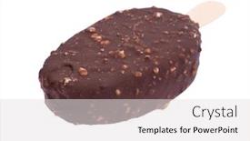  Presentation with chocolate nuts - Colorful presentation theme enhanced with chocolate-glazed-popsicle-with-nuts backdrop and a light gray colored foreground