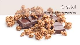  Presentation with granola - Beautiful slides featuring chocolate granola breakfast cereals backdrop and a soft green colored foreground