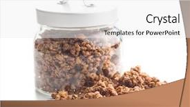  Presentation with granola - Presentation theme consisting of chocolate granola breakfast cereals background and a white colored foreground