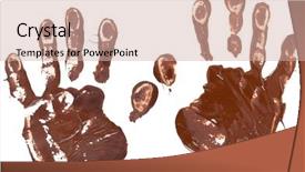  Presentation with hand print - Slide deck featuring chocolate hands print background and a soft green colored foreground