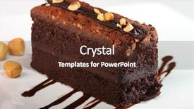  Presentation with depletion layer - Presentation design with chocolate hazelnut layer cake background and a  colored foreground