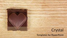  Presentation with yellow wood texture and - Beautiful presentation design featuring chocolate heart on wooden texture backdrop and a  colored foreground