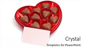  Presentation with white dove heart - Colorful PPT theme enhanced with chocolate heart shape on white backdrop and a sky blue colored foreground