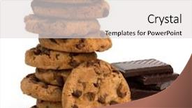  Presentation with chocolate biscuits - Beautiful slides featuring chocolate homemade pastry biscuits isolated on white background backdrop and a light gray colored foreground