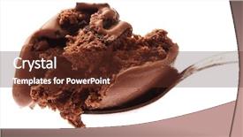  Presentation with chocolate ice cream - Beautiful presentation theme featuring chocolate ice cream closeup backdrop and a tawny brown colored foreground