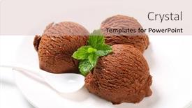  Presentation with chocolate ice cream - PPT theme consisting of chocolate-ice-cream-decorated-fresh background and a soft green colored foreground