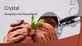  Presentation with chocolate ice cream - Slides consisting of chocolate ice cream for dessert background and a  colored foreground