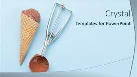 Presentation with ice cream cone - Cool new slides with chocolate-ice-cream-in-waffle backdrop and a cool aqua colored foreground