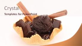  Presentation with chocolate ice cream - Cool new presentation with chocolate ice cream in waffle isolated on white background backdrop and a lemonade colored foreground