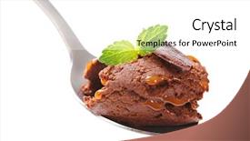  Presentation with chocolate ice cream - PPT theme consisting of chocolate ice cream on spoon background and a white colored foreground