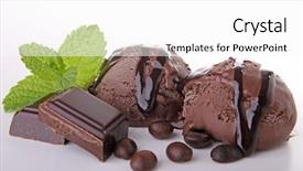  Presentation with chocolate ice cream - Slides featuring chocolate ice cream on white background and a white colored foreground