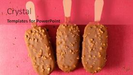  Presentation with chocolate ice cream - Colorful slide deck enhanced with chocolate-ice-cream-popsicle-top backdrop and a red colored foreground