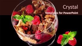  Presentation with chocolate ice cream - Cool new slide set with chocolate-ice-cream-with-fresh backdrop and a wine colored foreground