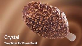  Presentation with hazelnuts - Amazing slides having chocolate ice cream with hazelnuts backdrop and a tawny brown colored foreground