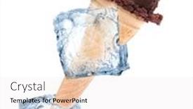  Presentation with chocolate ice cream - Theme with chocolate-ice-cream-with-ice background and a white colored foreground