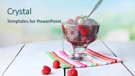  Presentation with chocolate ice cream - Colorful presentation enhanced with chocolate ice cream with mint backdrop and a sky blue colored foreground